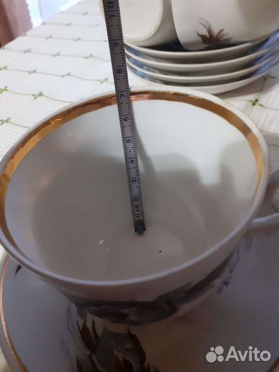 Чашка с блюдцем 5 пар.новые