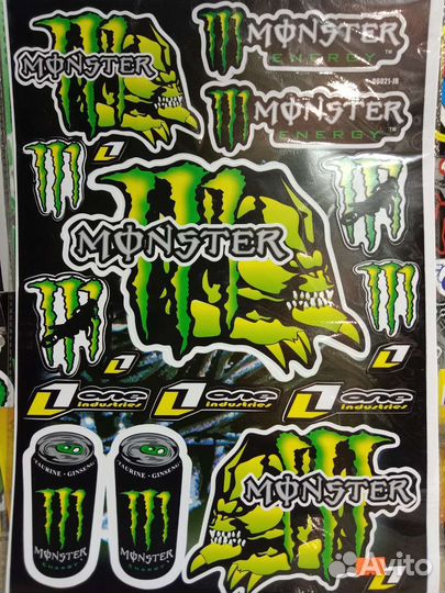 Наклейки monster energy