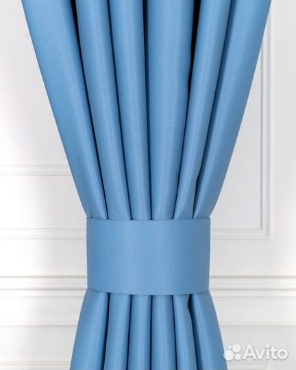 Комплект портьер блэкаут Марсель Лазурный шторы