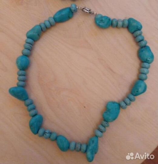 Винтажные бусы из бирюзы