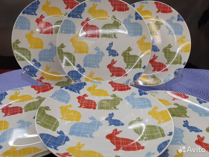 Тарелки закусочные Кролик Фарфор 20 см