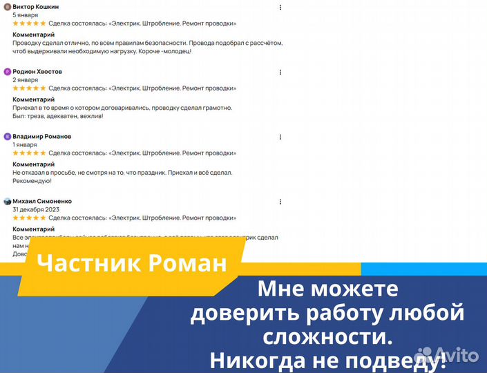 Электрик. Перенос розеток. Монтаж проводки. вру