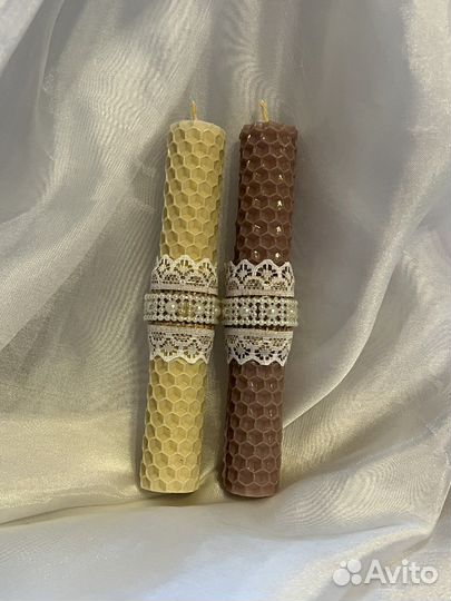 Свечи из вощины, подсвечники