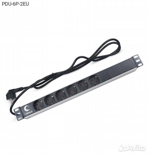 Блок розеток Cabeus PDU, 1U, PDU-6P-2EU
