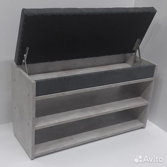 Банкетка пуф обувница темно серая