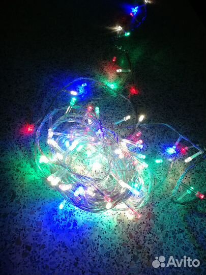 Елочная гирлянда на светодиодах цветная