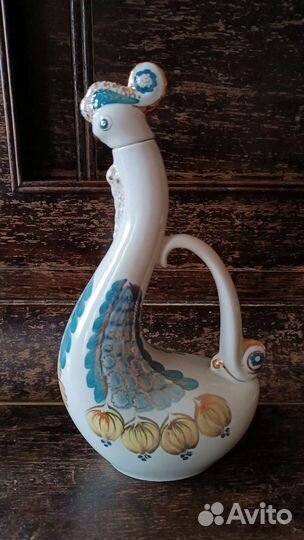 Фарфоровый Штоф (Ликерник) Лебедь со стопками