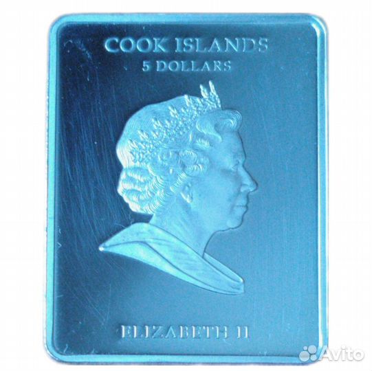 Серебряная марка 5 долларов Острова Кука