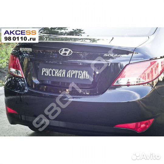 Накладка на бампер Hyundai Solaris 1 седан (14-16)