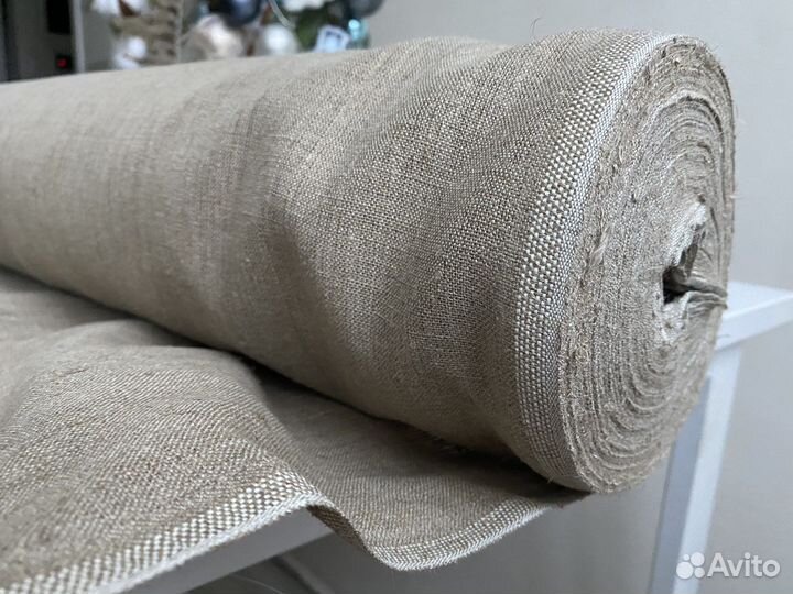 Ткань холст лён в рулоне на отрез
