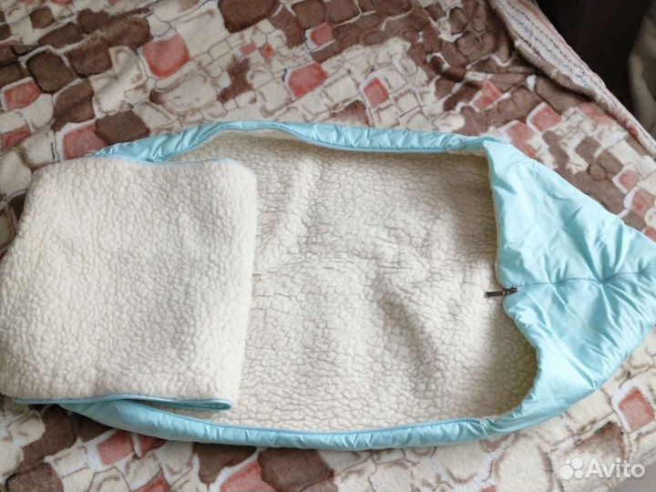 Зимний конверт в коляску на овчине