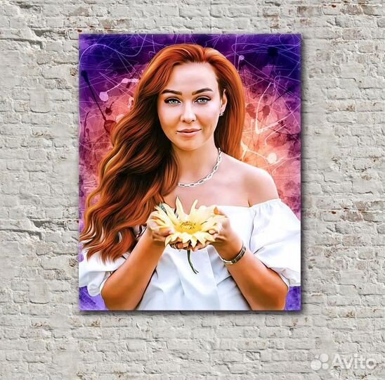 Портрет по фото на холсте