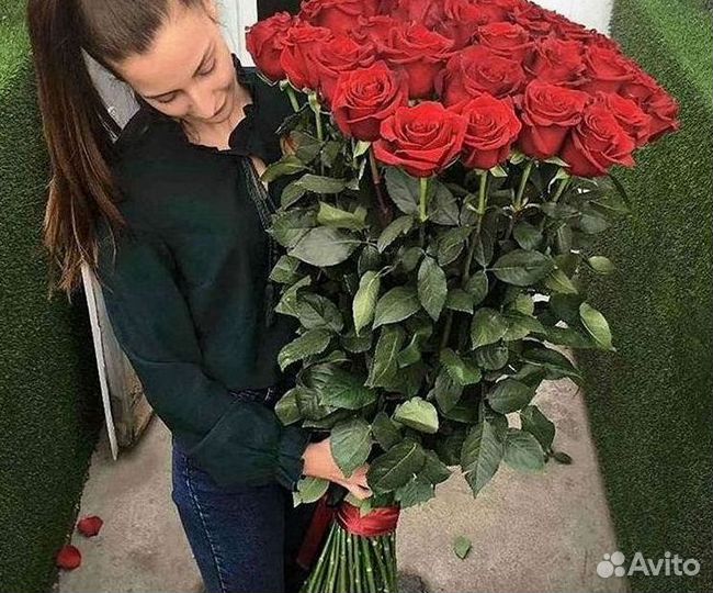 Розы высокие Доставка цветов