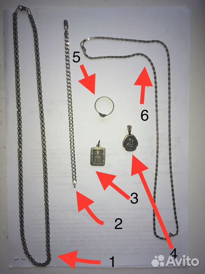 Серебро цепочка подвеска кольцо