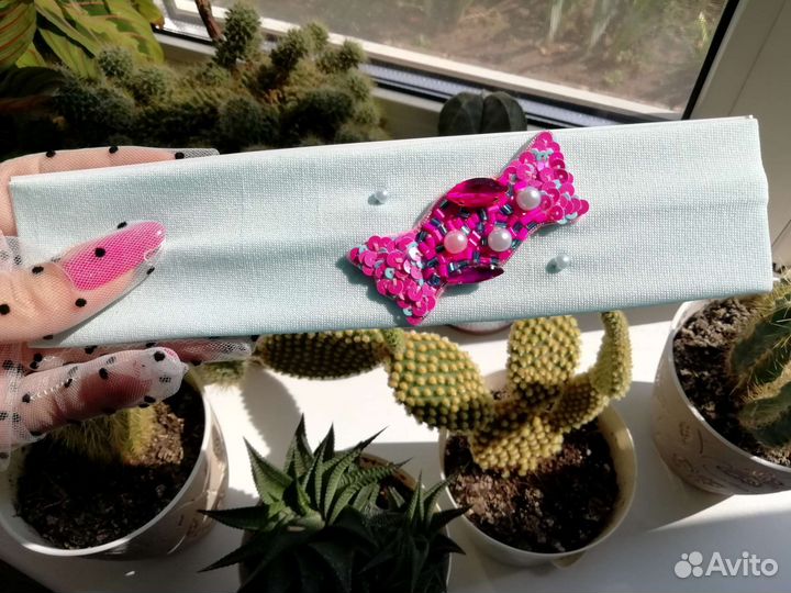 Повязка на голову ободок для девочки ручная работа