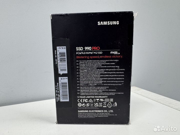 Новый Samsung 1TB 990 PRO M.2 2280 PCIe 4.0 NVMe