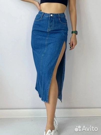 Джинсовая юбка длинная