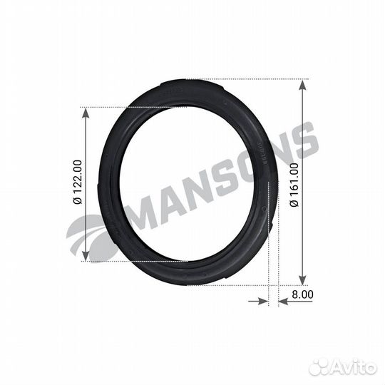 Кольцо ступицы 122*160*8.7 уплотнительн (Ф0200404)