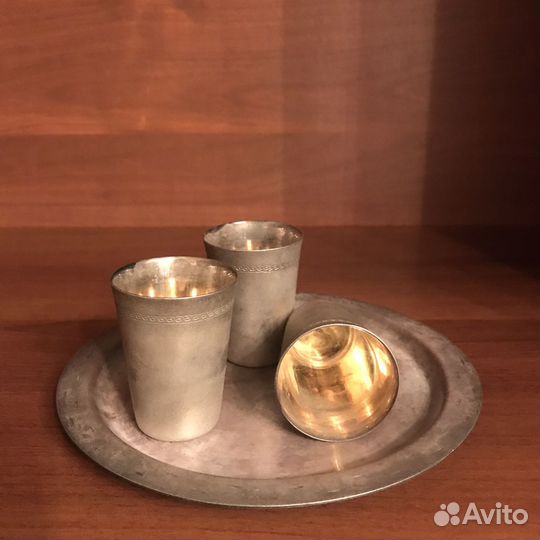 Мельхиор с посеребрением. Стопки, бокалы