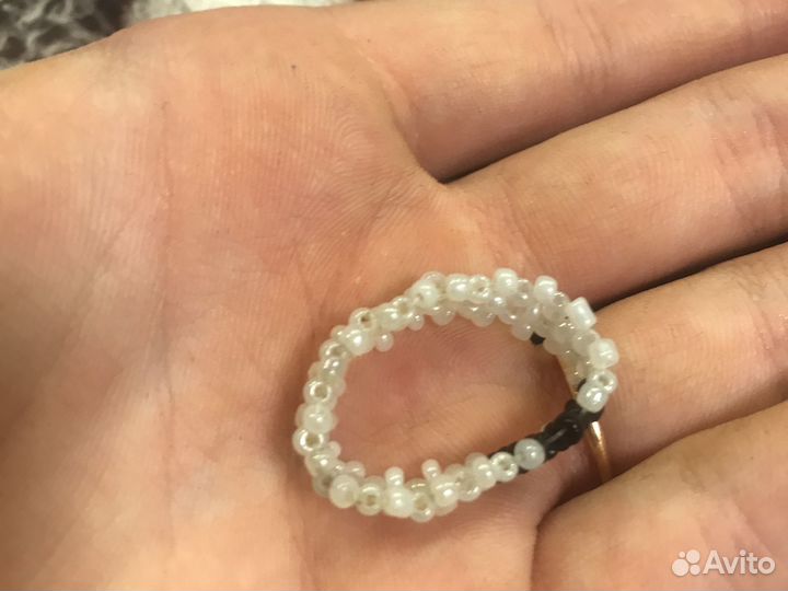 Кольцо из бисера с седцем