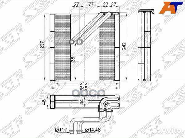Испаритель кондиционера skoda superb 08-15/yeti