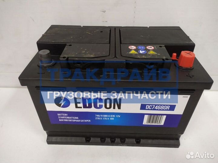 Аккумулятор 19.5/17.9 евро 74Ah 680A 278/175/190