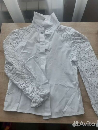 Рубашка белая школьная 134