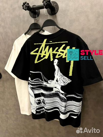 Stussy футболка оверсайз кабриолет