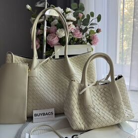 Сумка шопер Bottega veneta 2 цвета кожа
