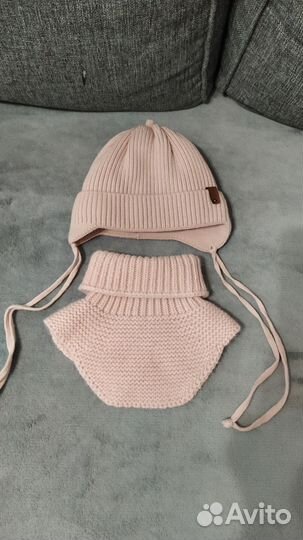 Комплект шапка, шарф для малыша 42-44