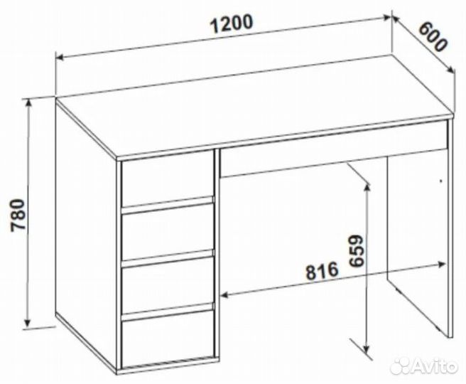Компьютерный стол белый глянец