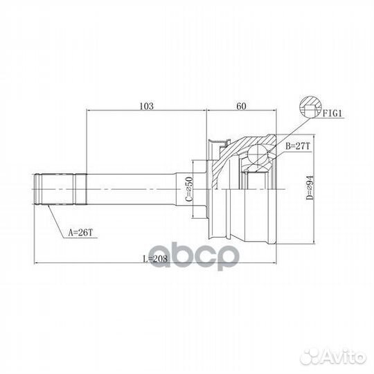 Шрус привода double force dfcv025 double force