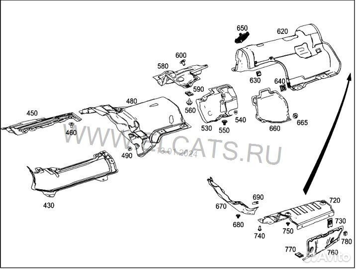 Тепловой экран задний Mercedes E220 D Amg Рестайл