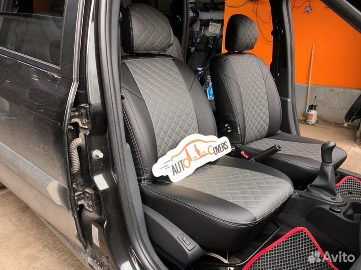 Чехлы на Ларгус 5 мест из Экокожи Ромб