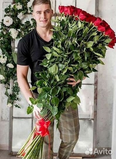 Высокие метровые розы Букеты Доставка