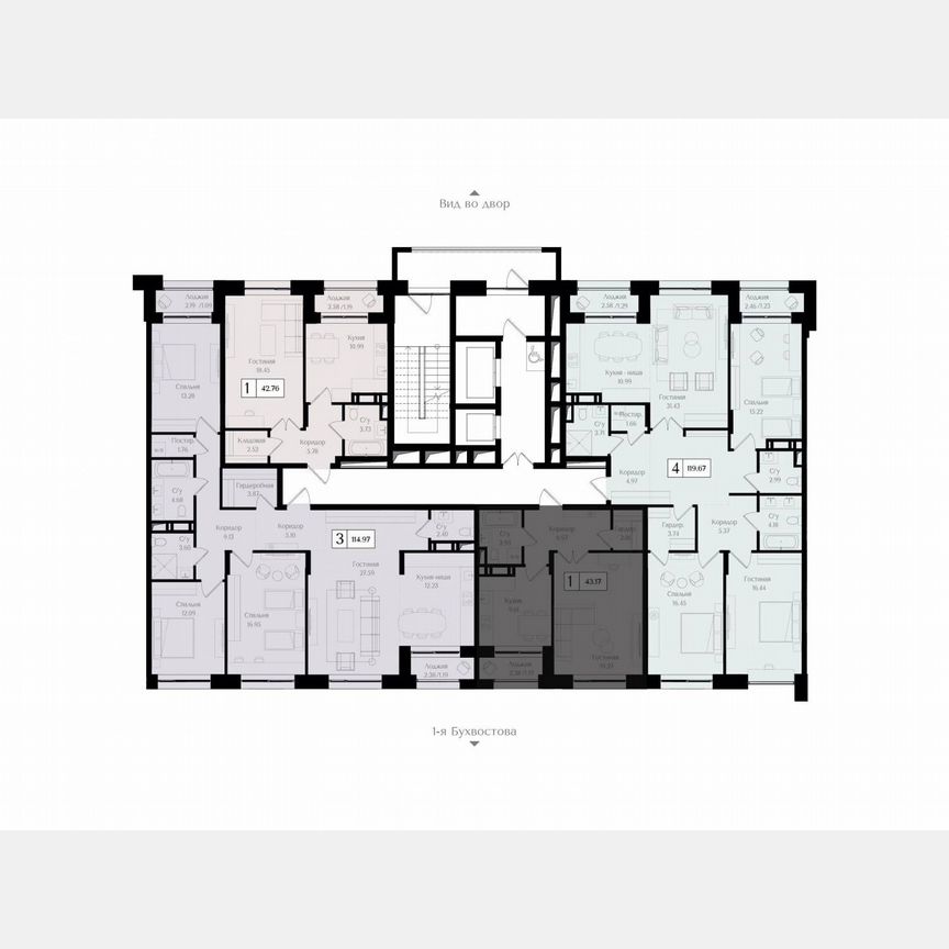 1-к. квартира, 43,2 м², 16/17 эт.