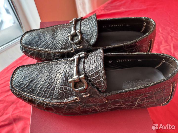 Мокасины Salvatore Ferragamo крокодил