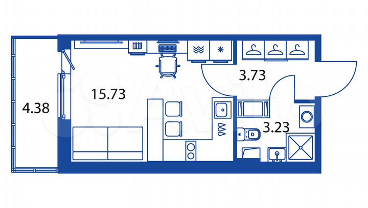 Квартира-студия, 24 м², 10/12 эт.