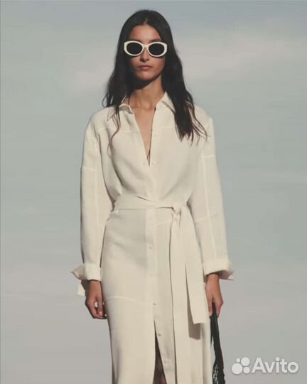 Платье рубашка Маssimo dutti. Лён