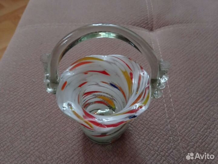 Хохлома,ваза цветное стекло ссср, корзинка