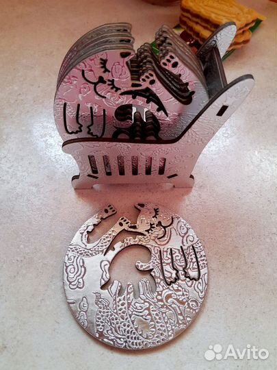 Подставки под стаканы Котики