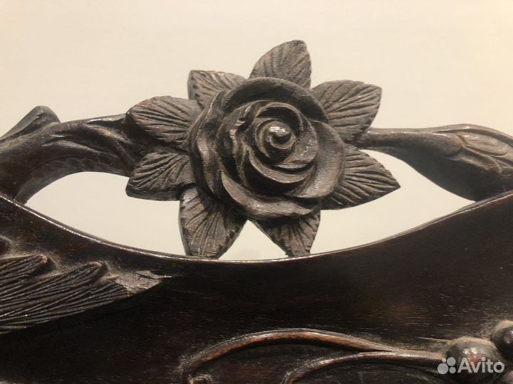 Панно из красного дерева цельное винтаж Вьетнам