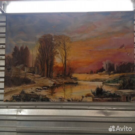 Картина девушка у реки