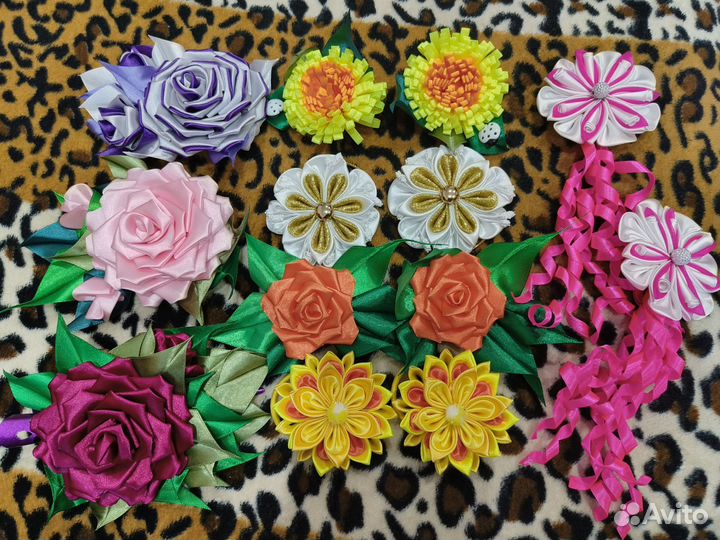 Пакет заколок и резинок для волос ручной работы