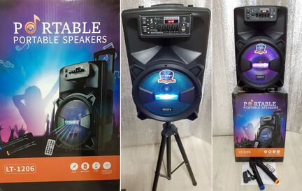 Большая колонка LT 60w 2 беспроводных микрофона