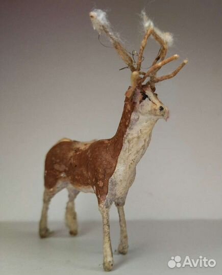 Ёлочная игрушка Олень. Папье-маше СССР