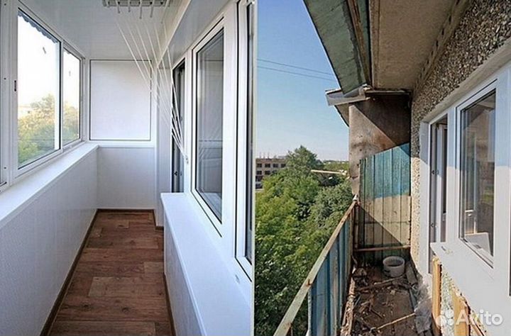 Остекление балконов и лоджий в рассрочку T1128