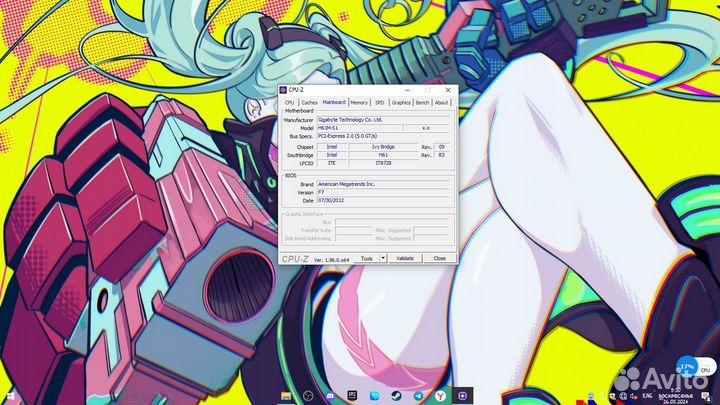 Материнская плата с процессором, кулером и памятью