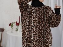 Намазное платье леопард