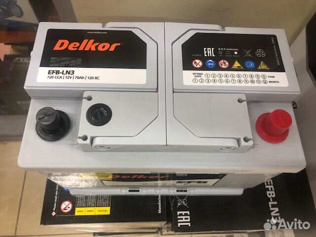 Аккумулятор Delkor EFB 70Ач обратная полярность